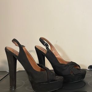 Black suede heels
